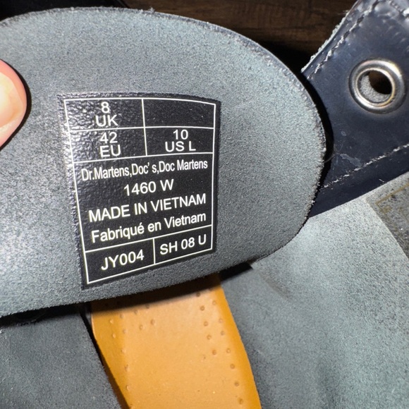 Dr. Martens 1460 Black Boots with Yellow Accents - Picture 4 of 4